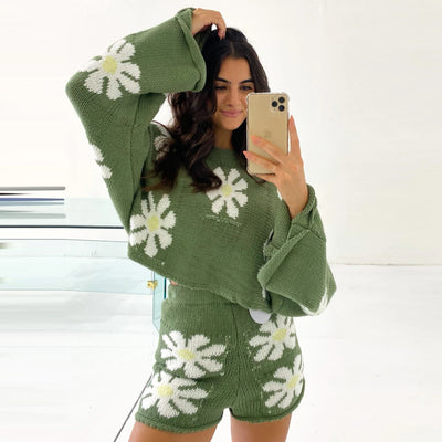 Traje de Lana para Mujer con Estampado Floral - Elegancia Casual - Image 5
