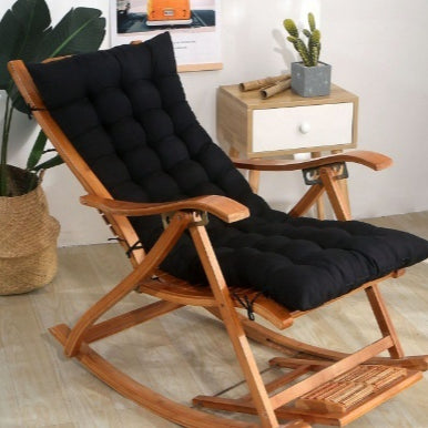 Silla Mecedora de Ratán para Todas las Estaciones con Cojín de Asiento