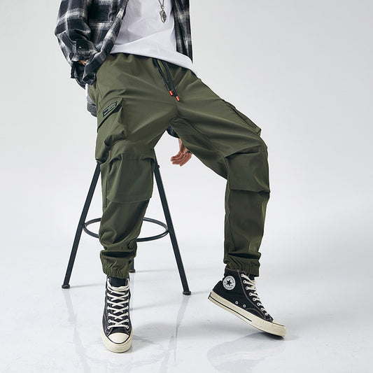 Pantalones Casuales Japoneses para Hombre con Múltiples Bolsillos