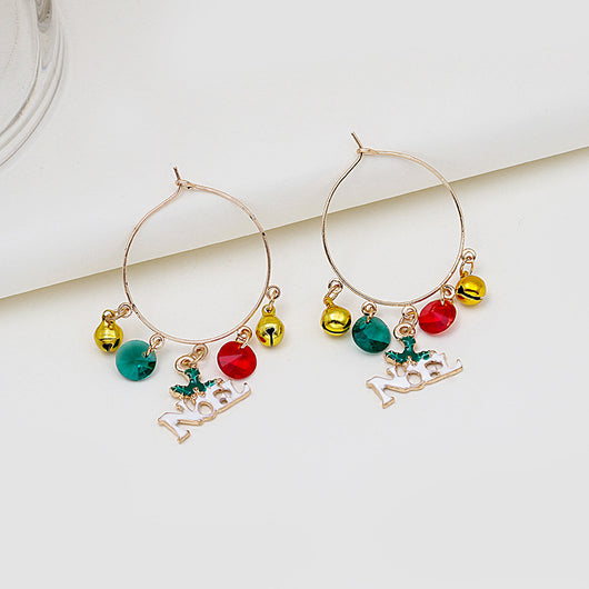 Aretes Navideños Muñeco de Nieve con Cascabel y Letras del Alfabeto - Image 9