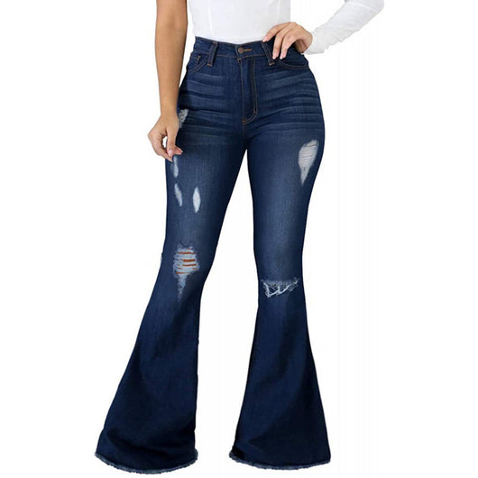 Jeans Acampanados Rotos con Elasticidad Premium para Mujer - Image 4