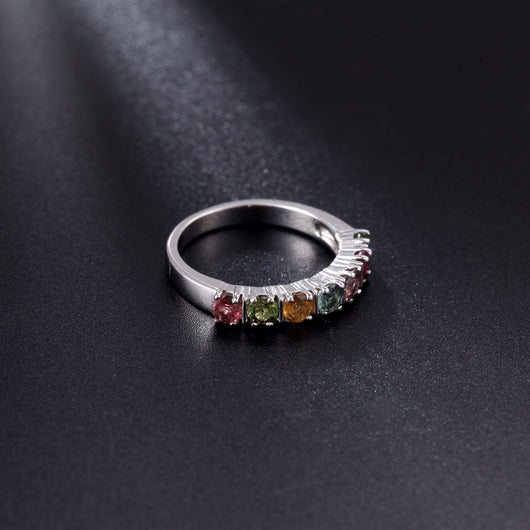 Anillo Retro Europeo con Turmalina Incrustada - Joya Gemológica para Mujer - Image 7