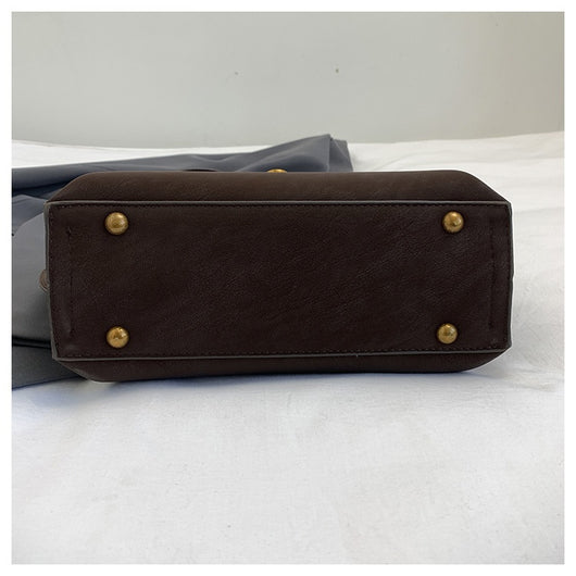 Bolsa Tote Minimalista de Alta Capacidad con Acabado Ante Retro - Image 15