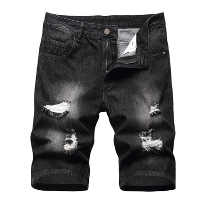Shorts de Mezclilla Rotos Estilo Europeo y Americano para Hombre - Image 15
