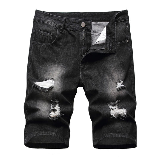 Shorts de Mezclilla Rotos Estilo Europeo y Americano para Hombre - Image 15