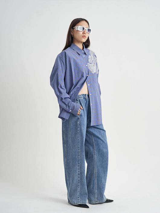 Jeans Rectos Talle Alto Desgastados para Mujer - Image 10
