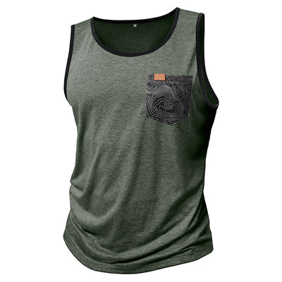 Camiseta Deportiva Suelta sin Mangas con Bolsillos y Estampado - Image 2