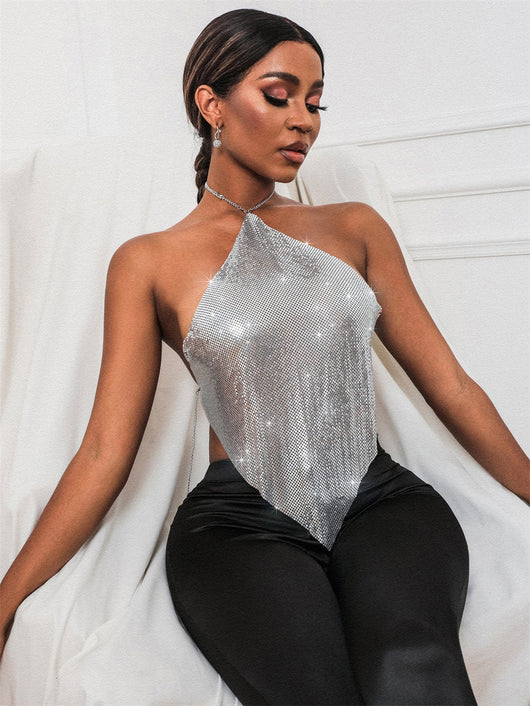 Top Halter Lentejuelas Metal Sexy para Mujer - Diseño Exclusivo - Image 5