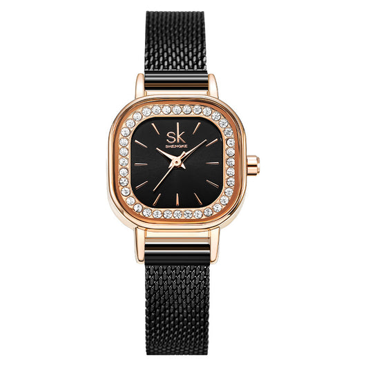 Reloj Cuadrado para Mujer con Malla Metálica y Cristales - Image 4