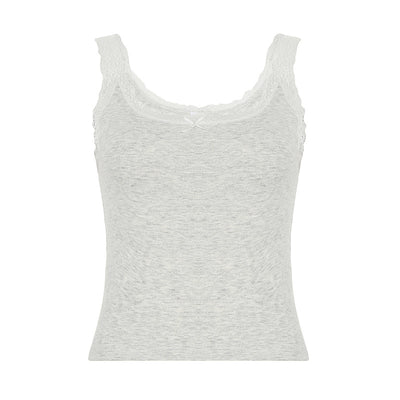 Chaleco Ajustado con Lazo de Encaje Dulce y Picante - Estilo Urbano Cuello en U - Image 17
