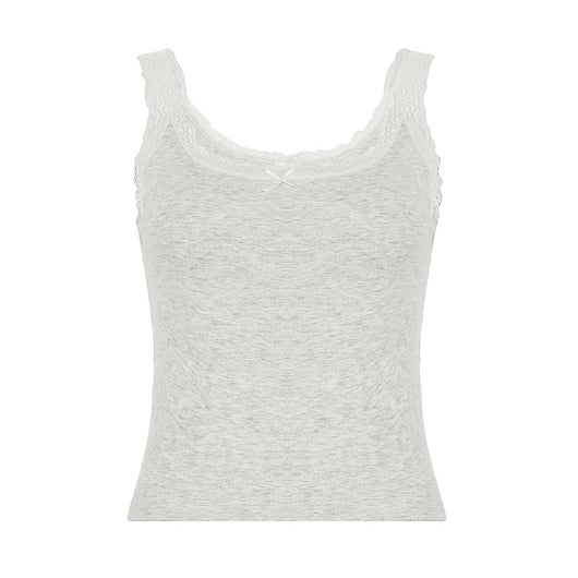 Chaleco Ajustado con Lazo de Encaje Dulce y Picante - Estilo Urbano Cuello en U - Image 17