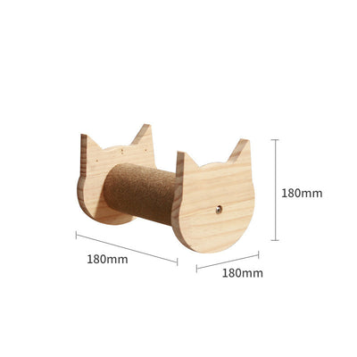 Árbol Rascador Mural para Gatos - Plataforma de Madera Sólida con Escalera - Image 7