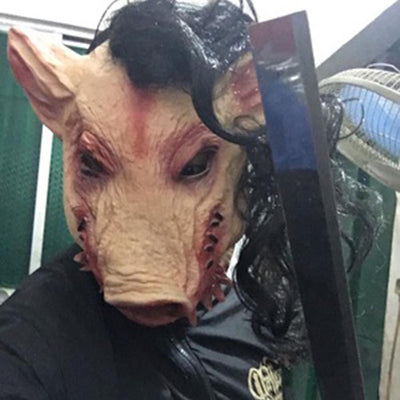 Máscara de Cerdo Horror Bajie con Pelo Realista para Niños - Image 3