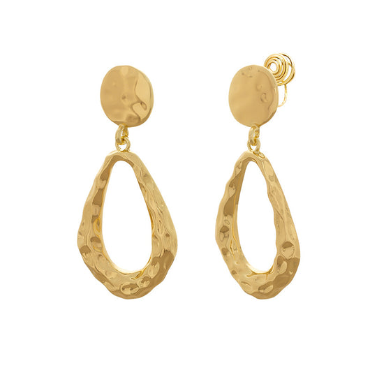 Aretes Colgante Gota de Agua Hueca Dorados Estilo Fashionable - Image 4