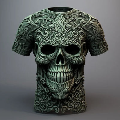 Playera Hip Hop 3D Calavera Estampado Europeo Tendencia Urbana - Image 29