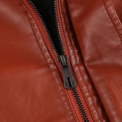 Chaqueta de Cuero PU Lavado para Motociclista - Diseño Clásico con Bolsillos Grandes - Image 9