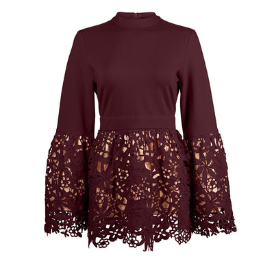 Blusa Elegante Talla Grande con Encaje y Mangas Acampanadas para Mujer - Image 6