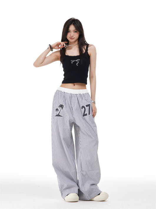 Pantalones Rectos Anchos con Rayas Verticales Bordadas - Efecto Adelgazante - Image 27