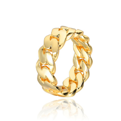 Anillo Hip-Hop Dorado Brillante para Hombre - Estilo Europeo y Americano - Image 8