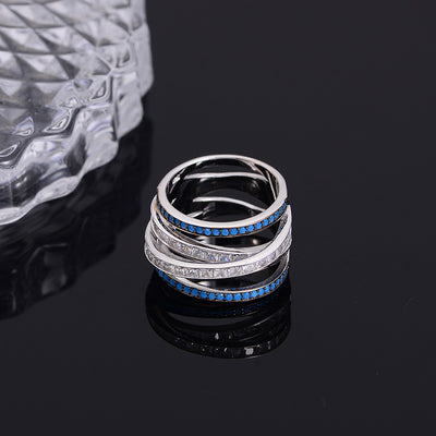Anillo de Moda Enchapado con Incrustaciones Europeas y Estadounidenses - Image 3