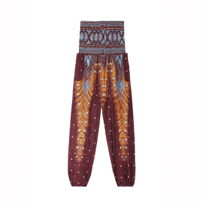 Pantalones Yoga Sueltos Estampado Floral Pierna Ancha Largos - Image 8