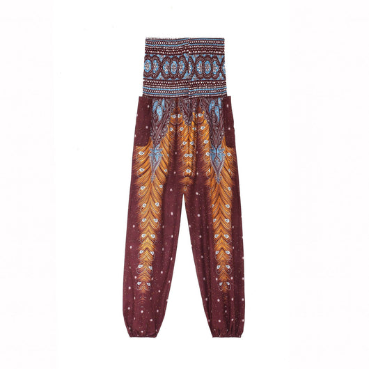 Pantalones Yoga Sueltos Estampado Floral Pierna Ancha Largos - Image 8