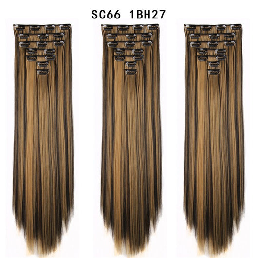 Set de Extensiones de Cabello con 16 Clips - Peluca de Fibra Sintética Premium - Image 49