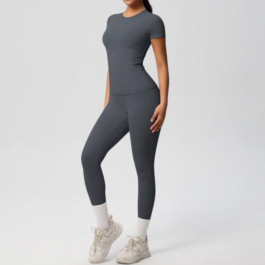 Conjunto Deportivo Mujer: Playera y Pantalón Yoga Cintura Alta - Image 10
