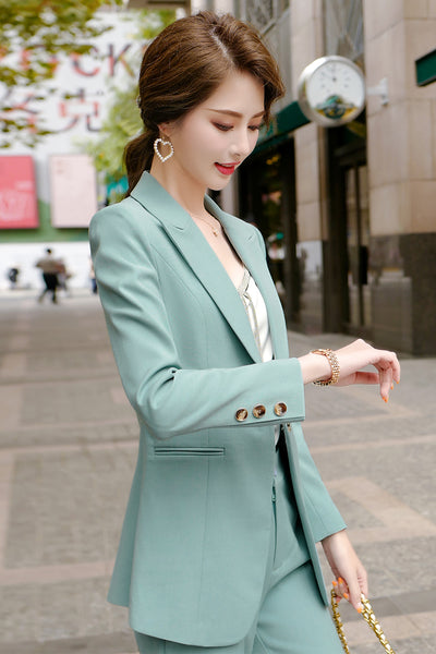 Blazer Verde Coreano Elegante para Mujer - Traje Profesional Estilo Diosa - Image 6