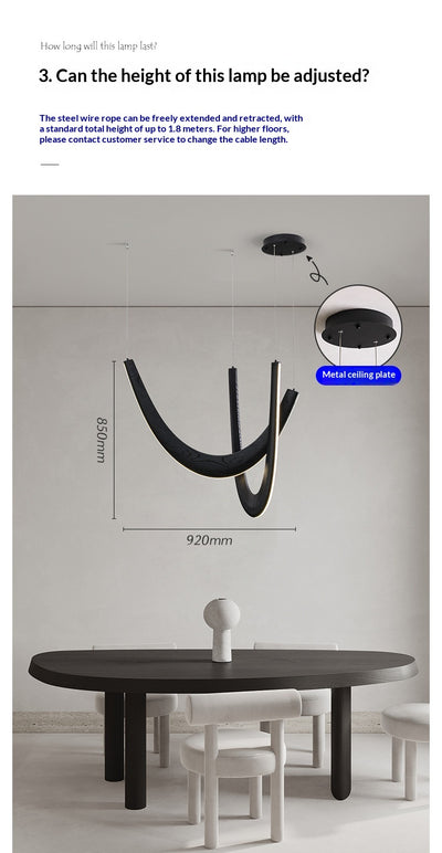 Lámpara de Techo Minimalista Moderna en Forma de U - Madera Maciza para Sala y Comedor - Image 16
