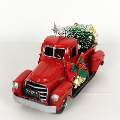 Adornos Navideños Camión Rojo Retro - Image 3