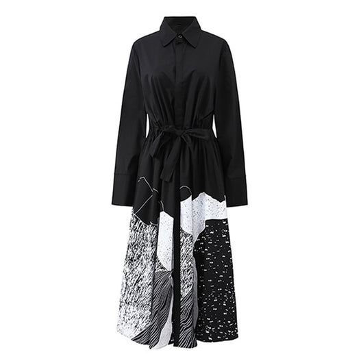 Vestido Camisero con Estampado Irregular Reductor de Cintura - Image 12