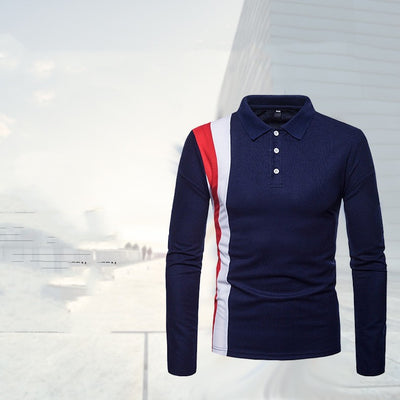 Camisa Casual de Manga Larga con Costuras Tricolor para Hombre - Image 14