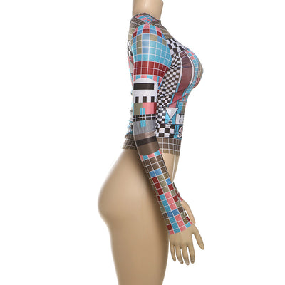 Blusa Ajustada Escote Redondo Manga Larga con Abertura en Cintura - Image 13