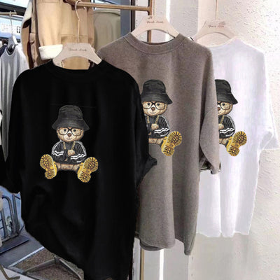 Camiseta Suelta Estilo Coreano Manga Corta para Mujer - Image 9