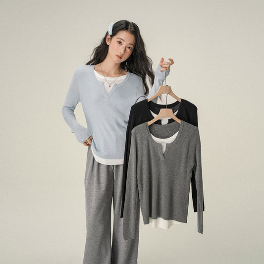 Blusa Interior Térmica Cuello V Manga Larga para Mujer