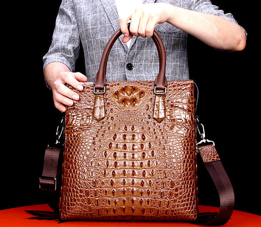 Maletín de Cuero Genuino para Hombre - Bolsa de Negocios con Patrón Elegante - Image 10