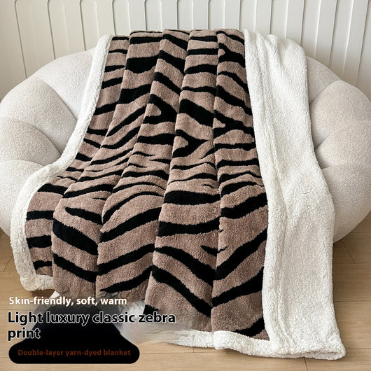 Manta de Tafetán Jacquard Estampado Leopardo Doble Capa - Image 6