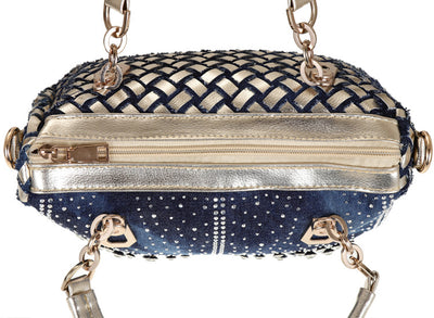Bolso Bandolera Canvas Cuadrado con Tachuelas de Diamante Tejido - Image 18