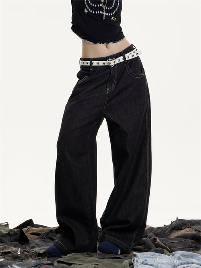 Jeans Retro Americano Desgastado Mujer Corte Recto Holgado - Image 9