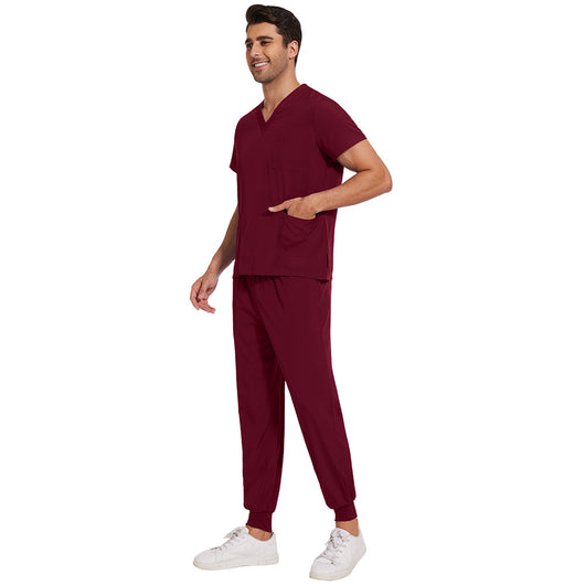 Conjunto de Uniformes Médicos para Hombre con Tela Elástica y Secado Rápido - Image 11