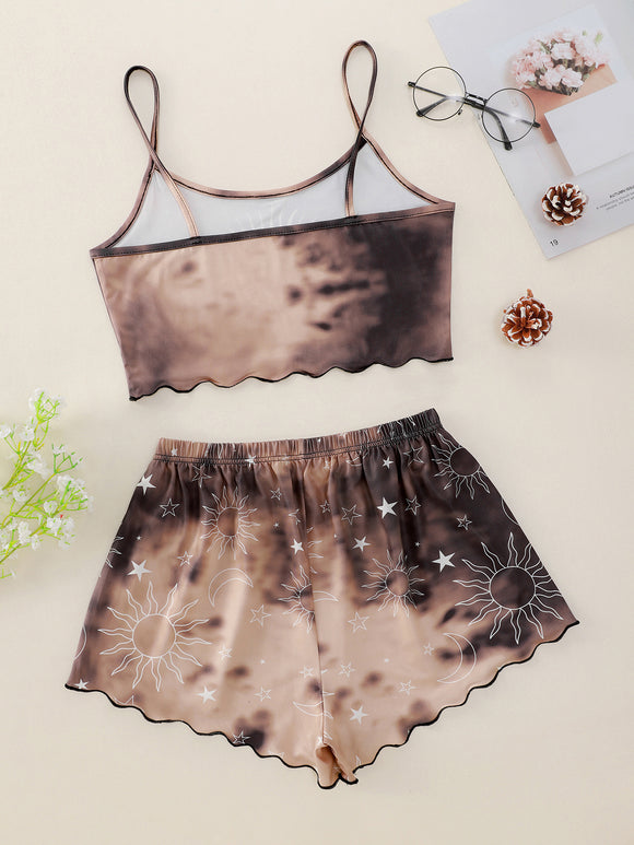 Shorts y Pijama Estampado Sol Luna - Comodidad Total