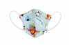 White children's 3D protective mask with a cartoon pattern of pink bears, blue cats, and trees, featuring ear loops. - Image 21