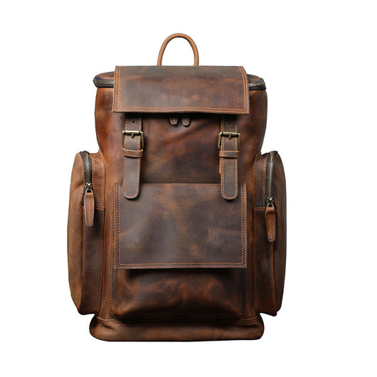 Mochila de Cuero Vintage Crazy Horse de Gran Capacidad - Image 4