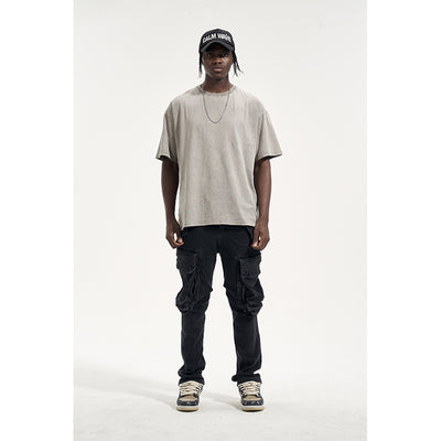 Pantalones Harem Cargo Desgastados con Múltiples Bolsillos para Hombre - Image 5