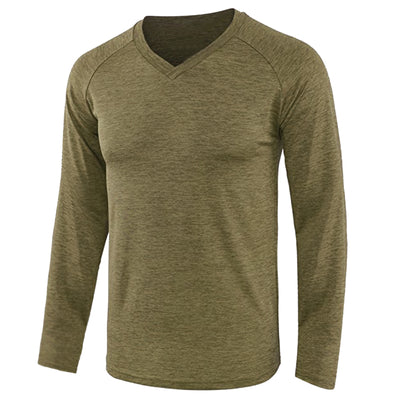 Camiseta Raglan de Manga Larga en Color Sólido para Hombre - Image 13