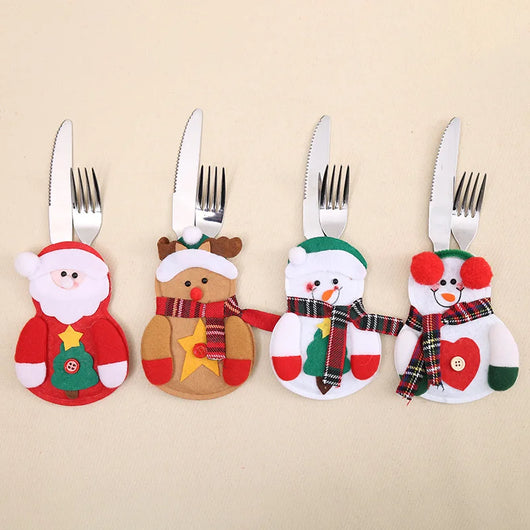 Portacubiertos Navideños de Papá Noel para Decoración de Mesa - Image 21