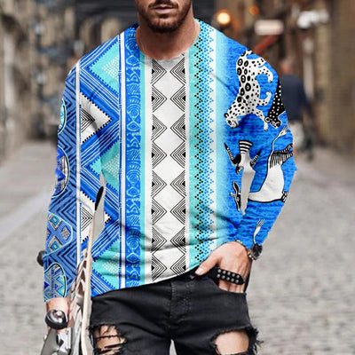 Suéter Pullover con Estampado Geométrico 3D en Colores Digitales - Image 6