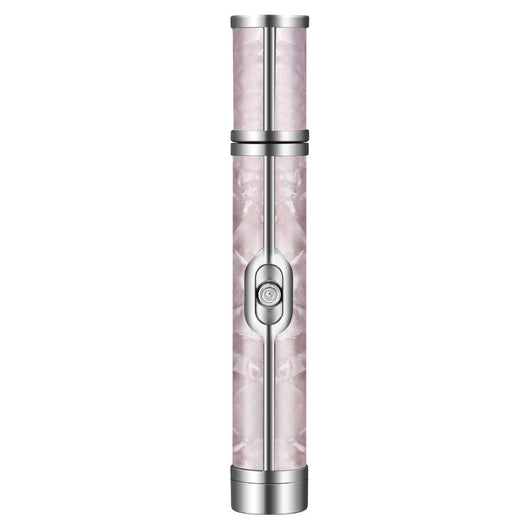 Silver-gray portable nail polishing instrument with a sleek, pen-like design and textured body. - Image 5