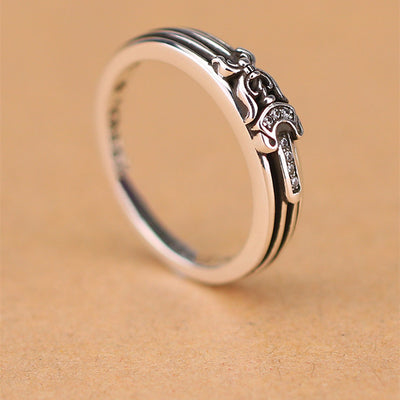 Anillo de Plata 925 con Espada y Daga de Diamantes - Image 8